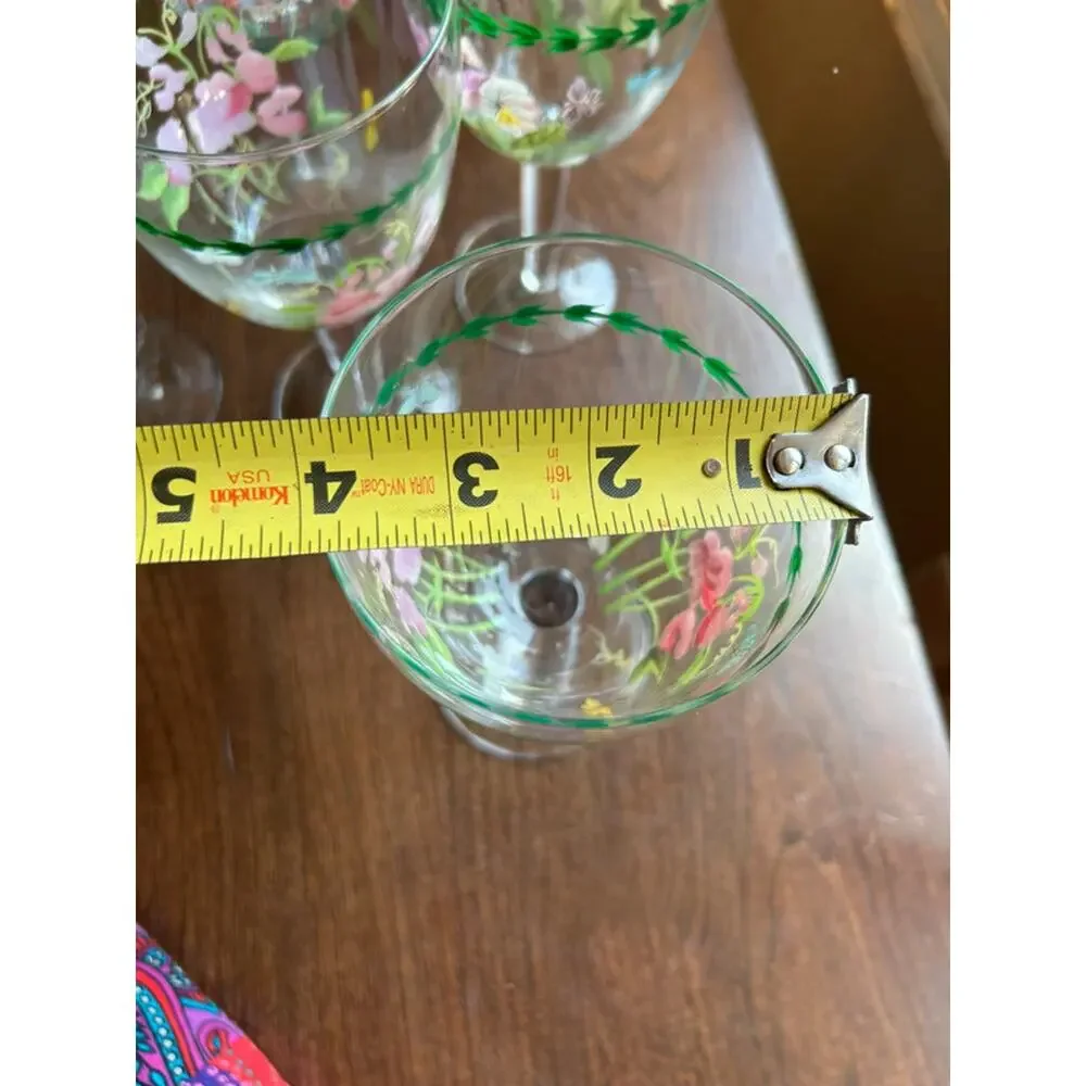 5 Portmeirion Botanic Garden Rhododendron hand painted 16 oz goblet 8